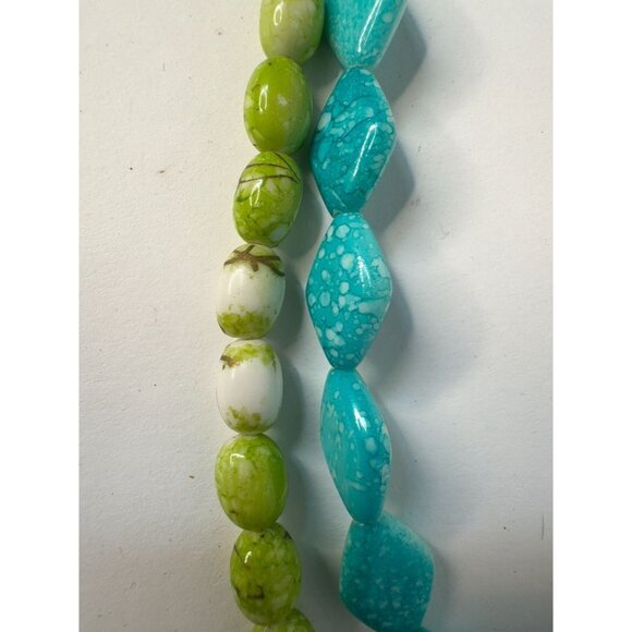 Handcrafted Vintage Multi-Strand Beaded Necklace With Textured Metal Ring Closur - Picture 11 of 16